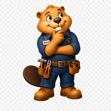 Bevel the Beaver, BevelHero's mascot, giving a thumbs up